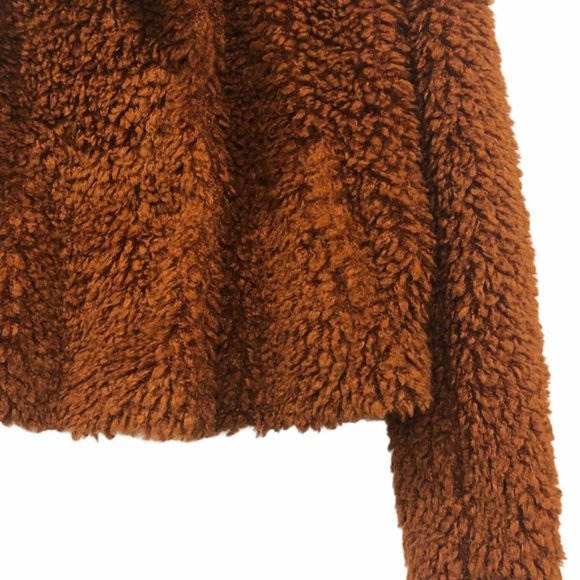 Fashion Nova Teddy Bear Jacket Brown Medium - Picture 2 of 7